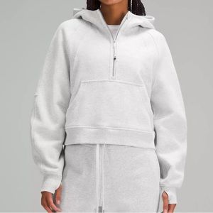 lululemon oversized half zip scuba in heather gray